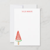 Cartes de notes de la pastèque Watercolor (Devant)