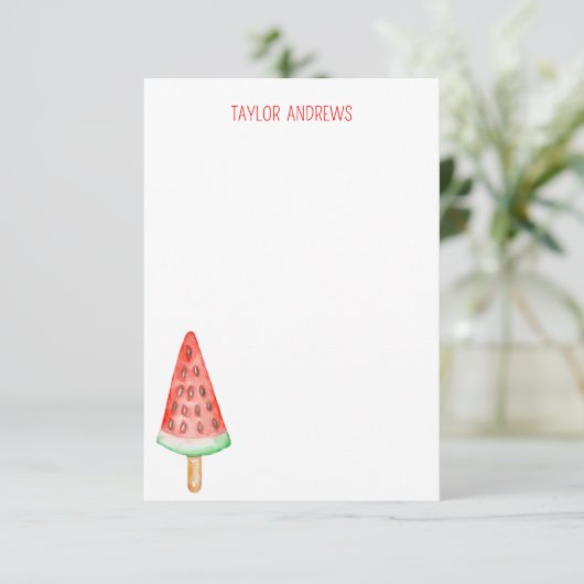 Cartes de notes de la pastèque Watercolor (Debout devant)