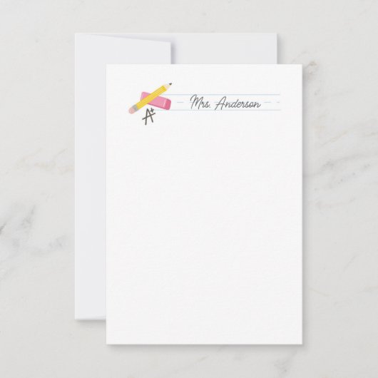 Cartes de notes de l'enseignant Papier à lettres (Devant)