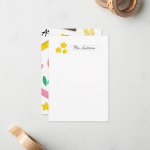 Cartes de notes de l'enseignant Papier à lettres m