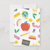 Cartes de notes de l'enseignant Stationery Cute Ap (Dos)
