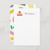 Cartes de notes de l'enseignant Stationery Cute Ap (Devant / Derrière)