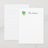 Cartes de notes de l'enseignant Stationery Cute Gl (Devant / Derrière)