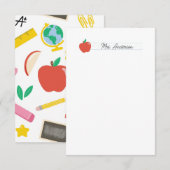 Cartes de notes de l'enseignant Stationery mignonn (Devant / Derrière)