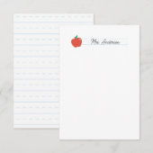 Cartes de notes de l'enseignant Stationery mignonn (Devant / Derrière)