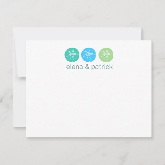Cartes de notes de mariage sur la plage (Devant)