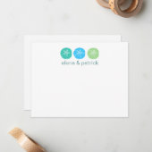 Cartes de notes de mariage sur la plage (Devant/Arrière en situation)