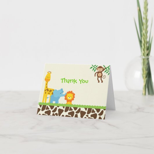 Cartes de notes de Merci de safari de jungle (Devant)