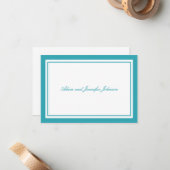 Cartes de notes de Merci Général (Aqua Turquoise / (Devant/Arrière en situation)