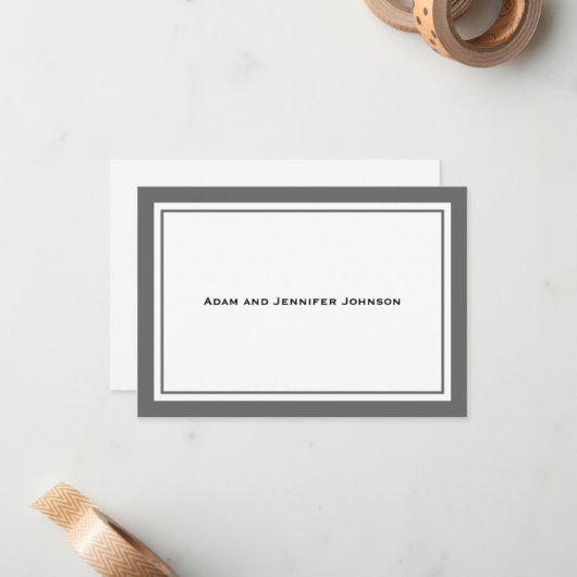 Cartes de notes de Merci Général (Gris / Blanc) (Devant/Arrière en situation)