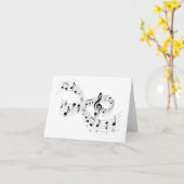 Cartes de notes de musique sur une ligne de portée (Fleur jaune)