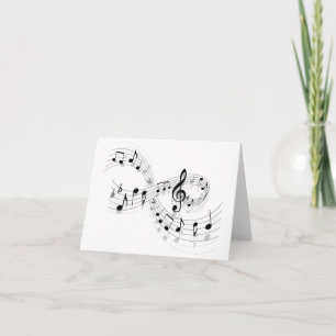 Cartes de notes de musique sur une ligne de portée