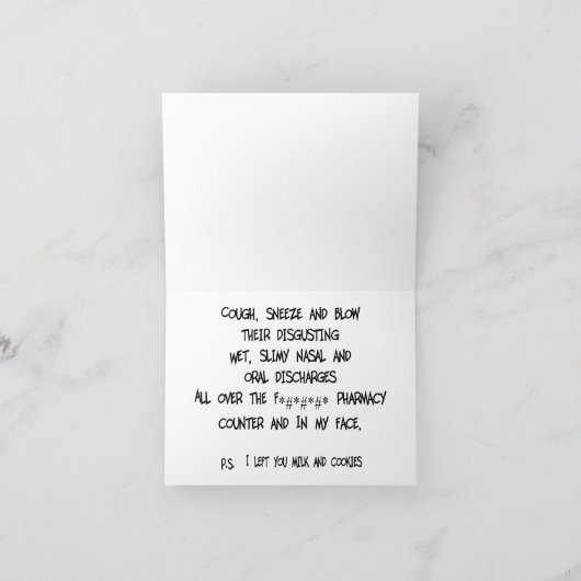 Cartes de notes de Noël du pharmacien original et (Intérieur)