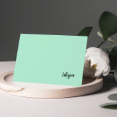 Cartes de notes de nom manuscrite Mint Green