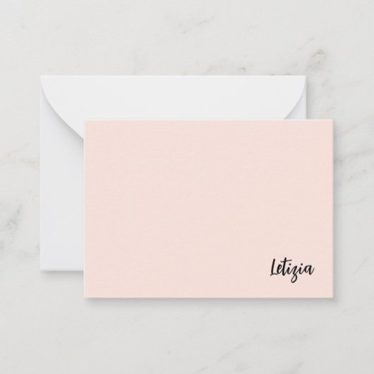 Cartes de notes de nom manuscrite Peach (Devant)