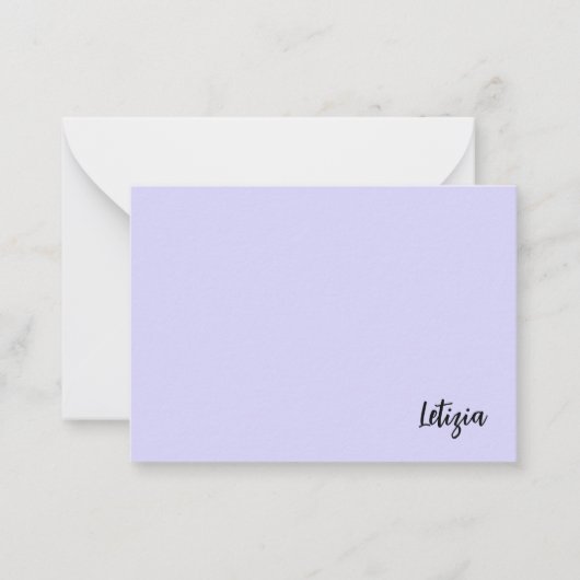 Cartes de notes de nom manuscrites Lavender (Devant)