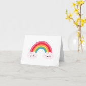 Cartes de notes de nuage arc-en-ciel (Fleur jaune)