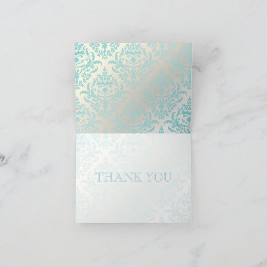 Cartes de notes de Pearl + Blue Damask (Intérieur)