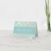 Cartes de notes de Pearl + Blue Damask (Devant)