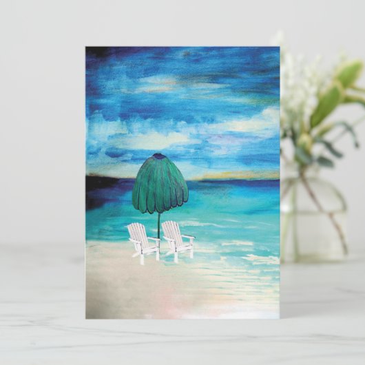 Cartes de notes de plage romantiques. (Debout devant)