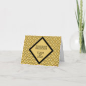 Cartes de notes de remise de diplôme noir et or | (Devant)