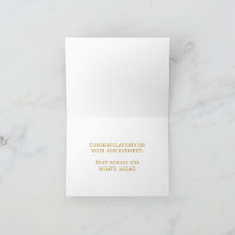 Cartes de notes de remise de diplôme noir et or | 