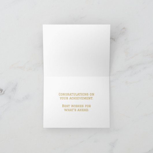 Cartes de notes de remise de diplôme noir et or | (Intérieur)
