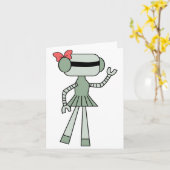 Cartes de notes de robot fille (Fleur jaune)