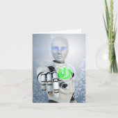 Cartes de notes de science-fiction avec robot appu (Devant)