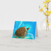 Cartes de notes de tortue nageant (Fleur jaune)