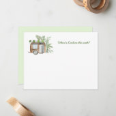 Cartes de notes de voyage pour Plantes vintages (Devant/Arrière en situation)