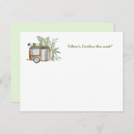 Cartes de notes de voyage pour Plantes vintages (Devant / Derrière)