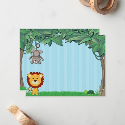 Cartes de notes des amis de la jungle (Devant/Arrière en situation)