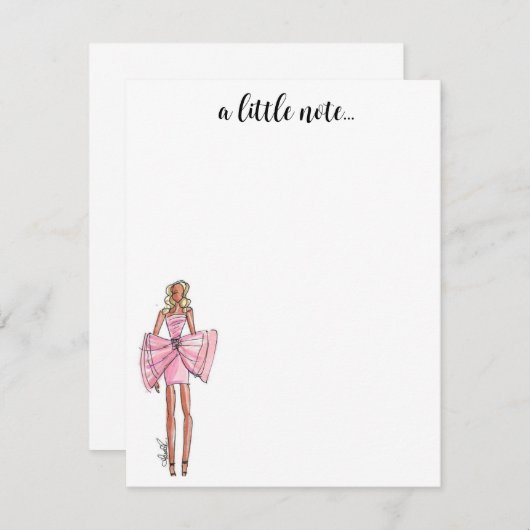 Cartes de notes d'illustration mode (Devant / Derrière)