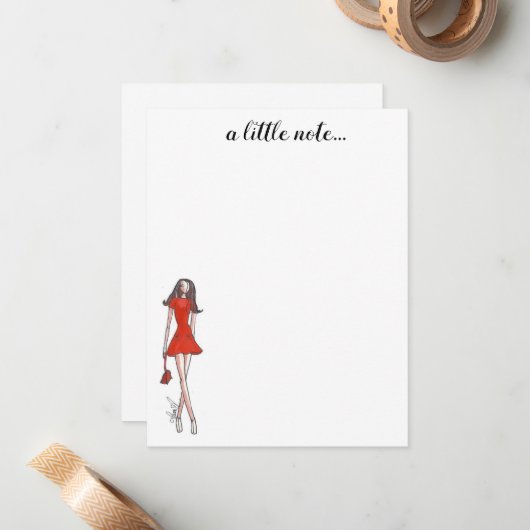 Cartes de notes d'illustration mode (Devant/Arrière en situation)