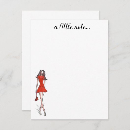 Cartes de notes d'illustration mode (Devant / Derrière)