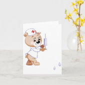 Cartes de notes d'infirmière en ours en peluche (Fleur jaune)