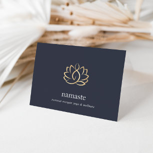 Cartes de notes du logo Marine & Gold Lotus