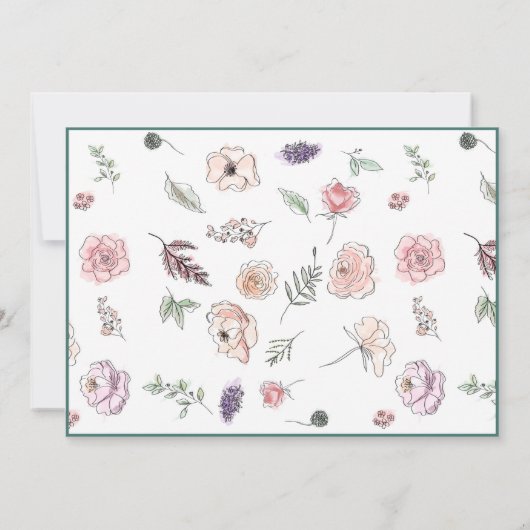 Cartes de notes Élégant plat moderne Fleur botaniq (Dos)