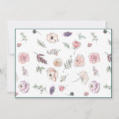 Cartes de notes élégant plat moderne rose botaniqu (Dos)