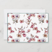 Cartes de notes élégant plat moderne rose botaniqu (Dos)