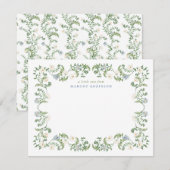 Cartes de notes élégantes à bordure botanique (Devant / Derrière)