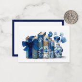 Cartes de notes élégantes à monogramme floral pour (Devant/Arrière en situation)