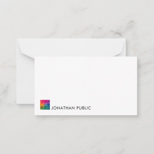 Cartes de notes élégantes Ajouter un logo texte ic (Devant)