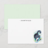 Cartes de notes en aquarelle du familier Lover (Devant / Derrière)