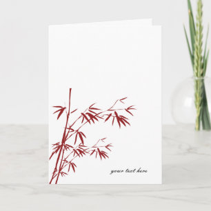 Cartes de notes en bambou rouge