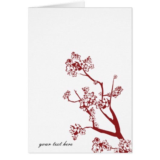 Cartes de notes en fleurs de cerisier rouge (Devant)