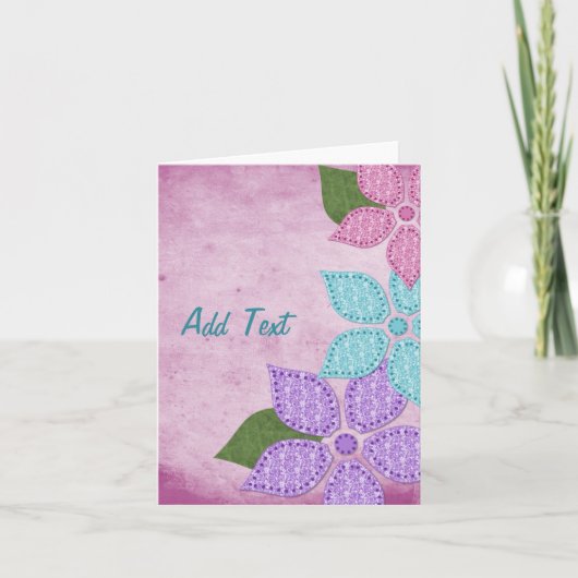 Cartes de notes en tissu floral (Devant)