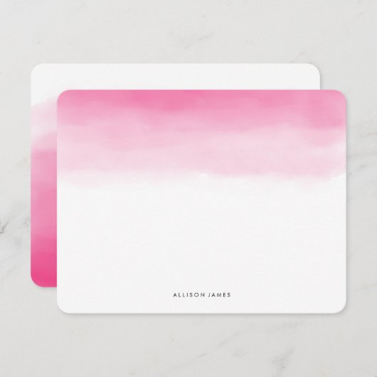 Cartes de notes Flat Pink Ombre (Devant / Derrière)