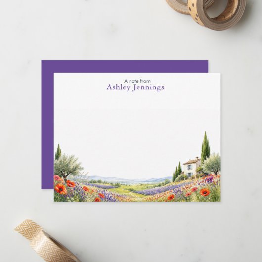Cartes de notes Fleur des champs | Papeterie de ca (Devant/Arrière en situation)
